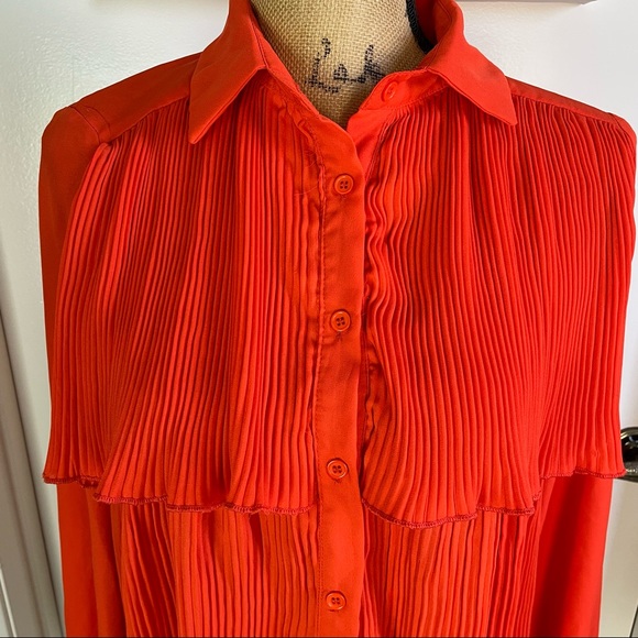 Boho Nasty Gal Jacket/Blouse Orange Button Up Lightweight Summer 4 Size New - Picture 5 of 13